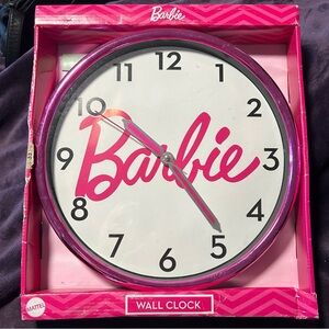 Barbie Pink 13” Wall Clock Analog New In Box